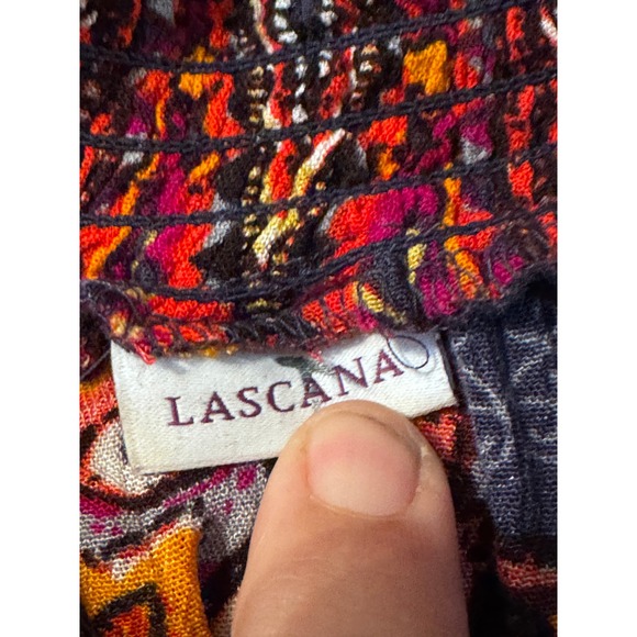 LASCANA Paisley Print Smocked Mock Neck Long Sleeve Blouse Women 12 - Picture 10 of 10